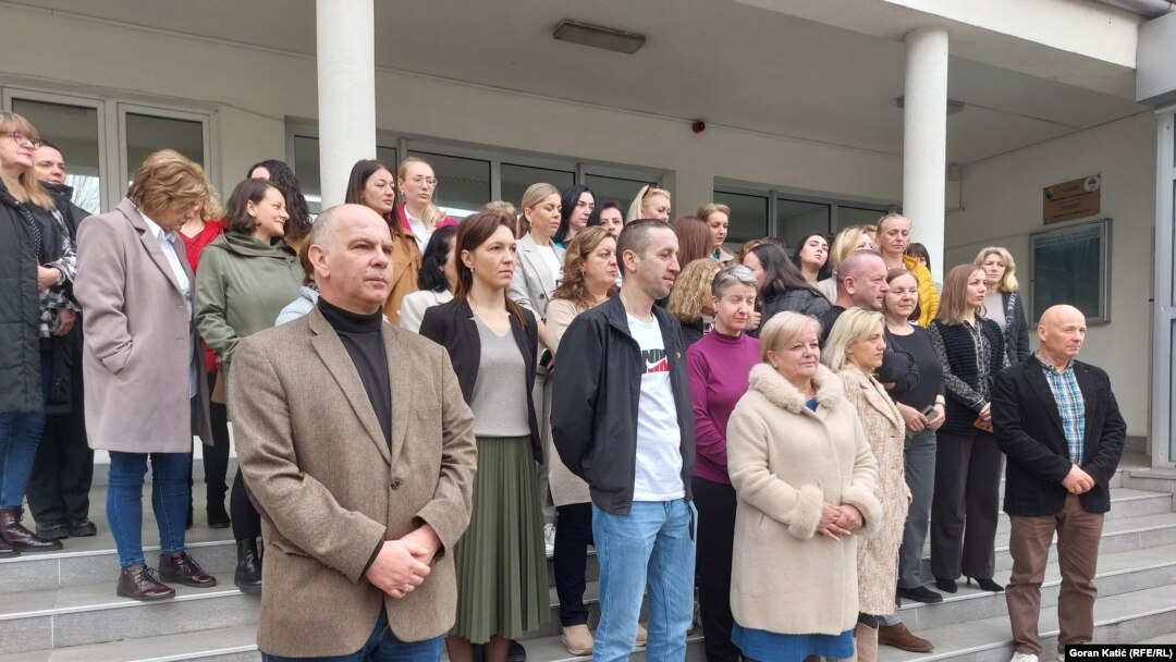 Zaposleni u pravosuđu stupili u generali štrajk, Banjaluka, 28. februar 2024. 