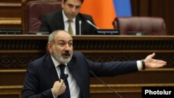 Armenia - Prime Minister Nikol Pashinian speaks in the parliament, June 12, 2024.
