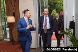 Kryeministri i Kosovës, Albin Kurti, në Bratisllavë, 31 maj 2023.