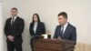 И.о. генпрокурора Ион Мунтяну представляет своих новых заместителей, Алену Нестерову и Иона Димучина.