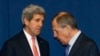 Secretarul de stat american John Kerry a discutat criza ucraineană cu ministrul rus de externe Serghei Lavrov la Roma în marginea unei conferințe internaționale de sprijin pentru Libia. 6 martie 2014.
