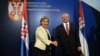 Ministri spoljnih poslova Hrvatske i Srbije Vesna Pusić i Ivan Mrkić, Beograd, 21. juni 2013.