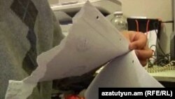 Armenia -- Documents, letters searched and torn apart by unknown intruders in the opposition Hanrapetutyun party's office, Yerevan, 11Jan2010