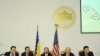 Saša Toperić, Daniel Hamilton,Patrick S. Moon, Michael Haltzel, Samir Arnautović na konferenciji za novinare povodom početka konferencije, Sarajevo, 12. jun 2011.