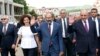 Nagorno-Karabakh - Armenian Prime Minister Nikol Pashinian (C) visits Stepanakert, 9 May 2018.
