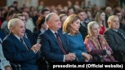 Președintele Igor Dodon și prima doamnă Galina Dodon, la ceremonia de lansare a „Anului Familiei”, 28 ianuarie 2019
