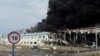 Пожар в Мукачево после российской атаки в ночь на 21 августа