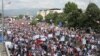 Протести на Албанци во Скопје против полициската операција Монструм.