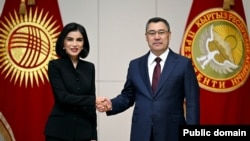 Президент Кыргызстана Садыр Жапаров с руководителем администрации президента Узбекистана Саидой Мирзиёевой