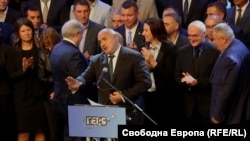 Лидерът на ГЕРБ Бойко Борисов говори пред новоизбраните 140 кмета от партията му на национално съвещание в София