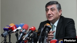 Armenia -- A former parliament member Khachatur Sukiasian at a press conference in Yerevan, 14Mar2012.