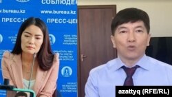 Белсенді Аружан Дүйсебаева және әнші Сәкен Майғазиев.