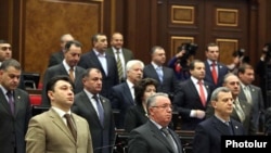 Armenia - Deputies from the ruling Republican Party at a parliament session.