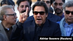 Imran Khan, former cricket star who heads the Pakistan Tehreek-e-Insaf (PTI) party (file photo)