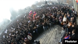Armenia - Thousands of people demonstrate in Yerevan against controversial pension reform, 18Jan2013.