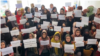 Afghanistan - women protest against the Taliban in a private, indoor protest - screen grab
