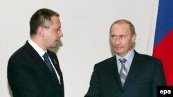 Fostul premier Sergei Stanishev cu fostul președinte Vladimir Putin în 2007