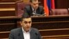 Armenia - Armen Rustamian, a leader of the opposition Armenian Revolutionary Federation, speaks during parliament hearings on a voting reform demanded by the opposition, 15Feb2012.