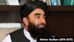 د طالبانو په مشرۍ حکومت ویاند او د اطلاعاتو او فرهنګ وزارت مرستیال ذبیح‌الله مجاهد