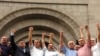 Armenia -- Opposition members set free in a general amnesty greet thousands of supporters rallying in Yerevan on July 2, 2009.